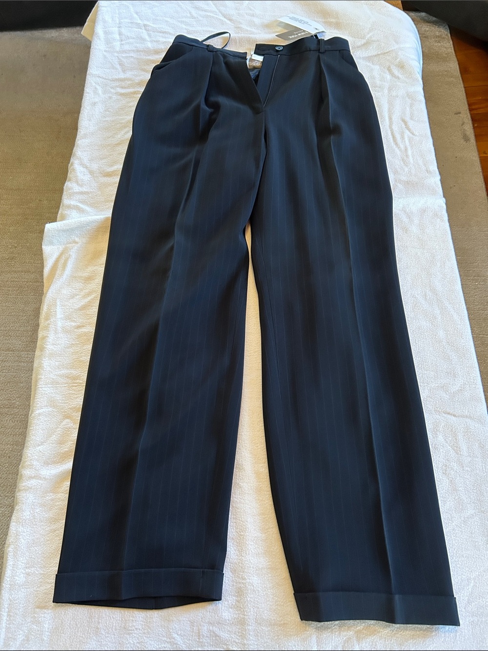 Jones New York Women's Navy Pinstripe Trousers